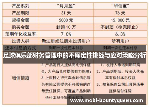 足球俱乐部财务管理中的不确定性挑战与应对策略分析 足球俱乐部财务管理中的不确定性挑战与应对策略分析